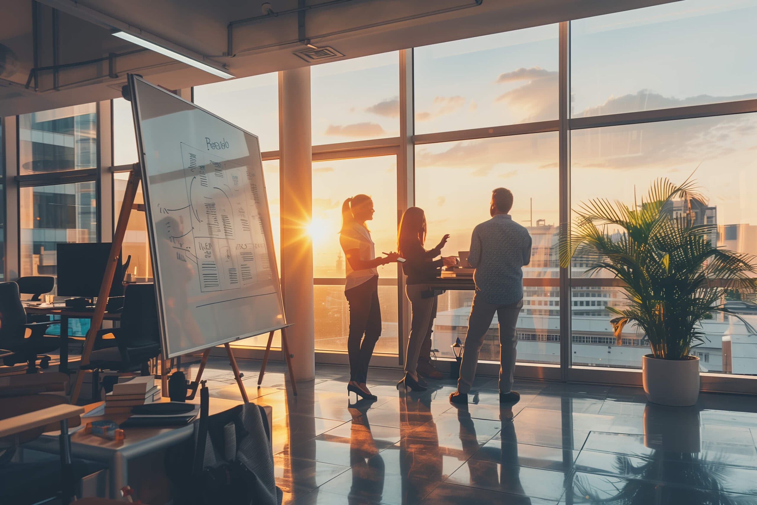 SuperTruth team collaborating at golden hour